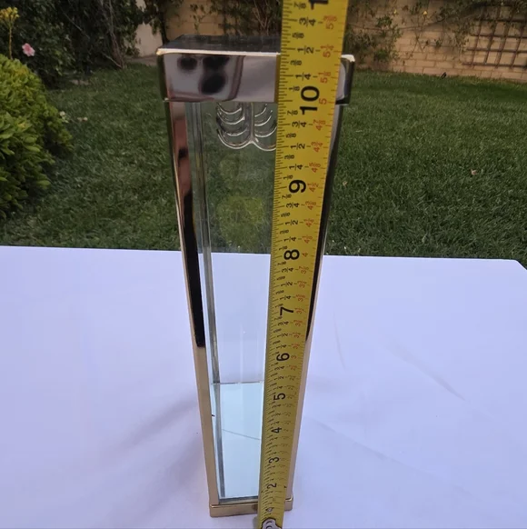 Brass / Gold Mirrored Jewelry Necklace Display BOX - Picture 8 of 9